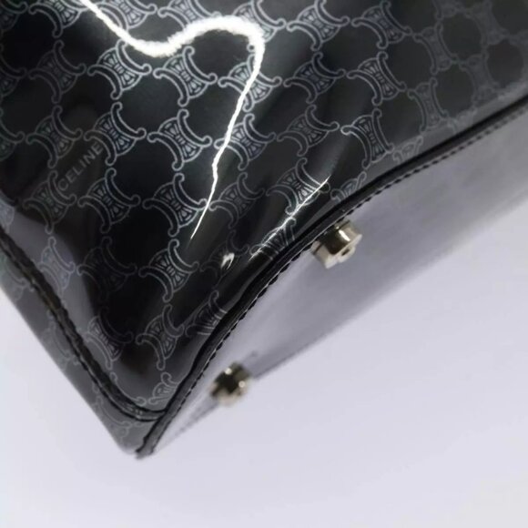 CELINE Macadam Canvas Shoulder Bag Vinyl Black - Picture 9 of 16